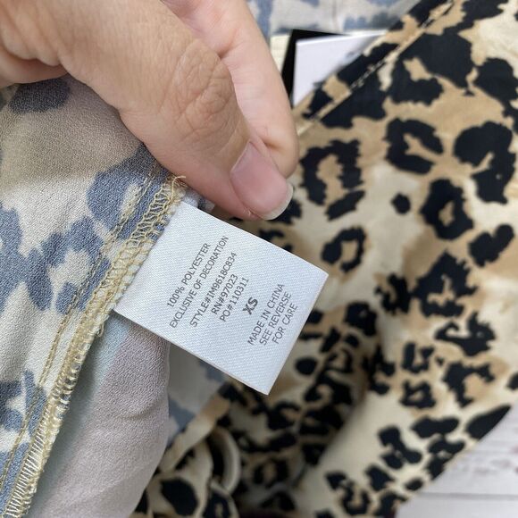 Miken Leopard Print Side Stripe Cover Up Midi Dress Tassel Belt Size XS New - Picture 6 of 6